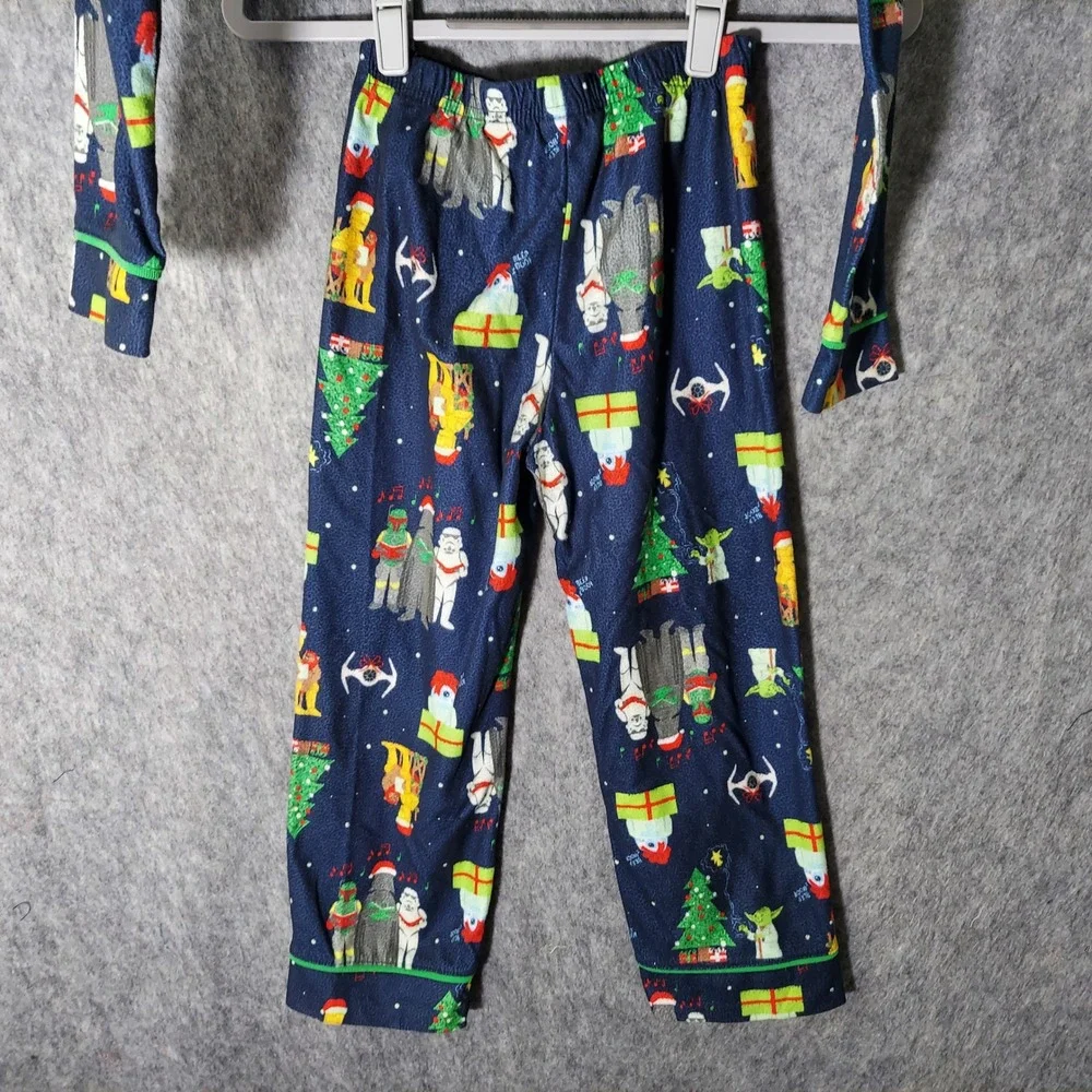 Star Wars Christmas Pajamas Set Kid Xs Fleece Button Top Pant Bubba Trooper Yoda